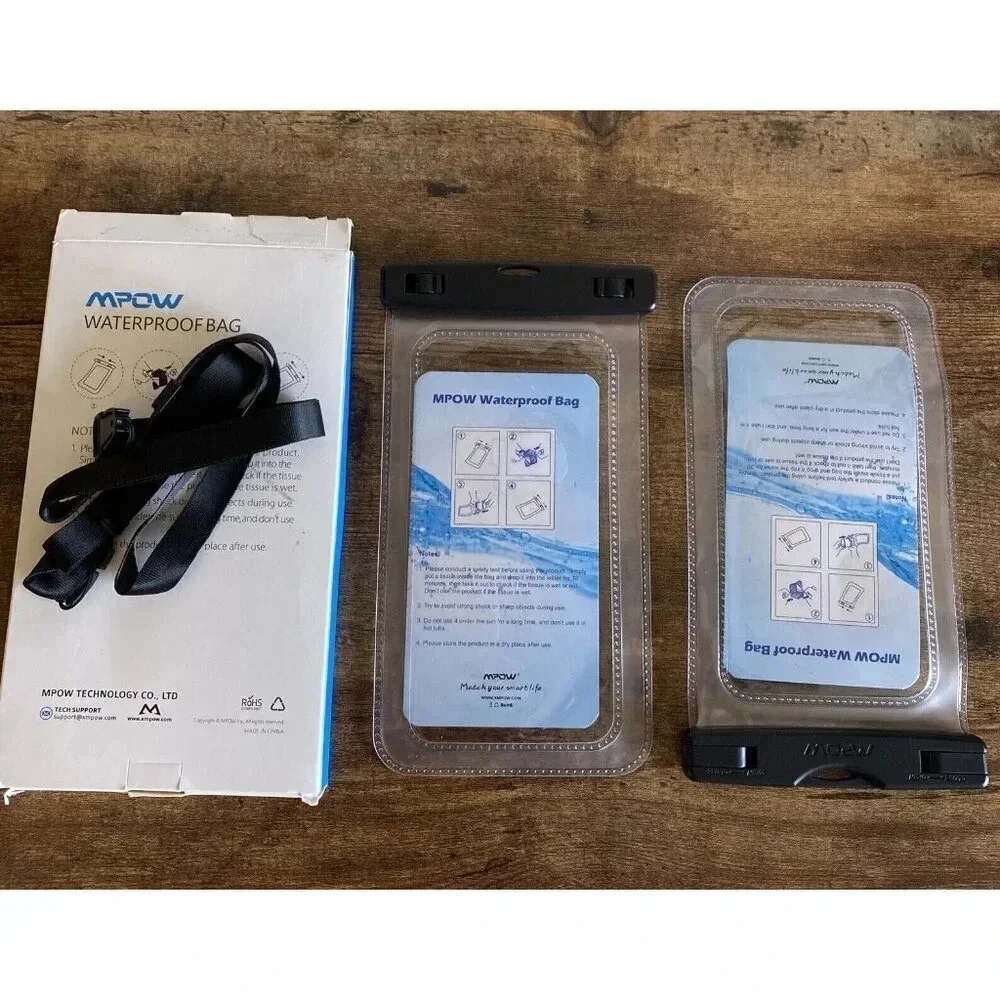 2 Pack Mpow Universal Waterproof Case Phone Pouch Dry Bag for iPhone Samsung